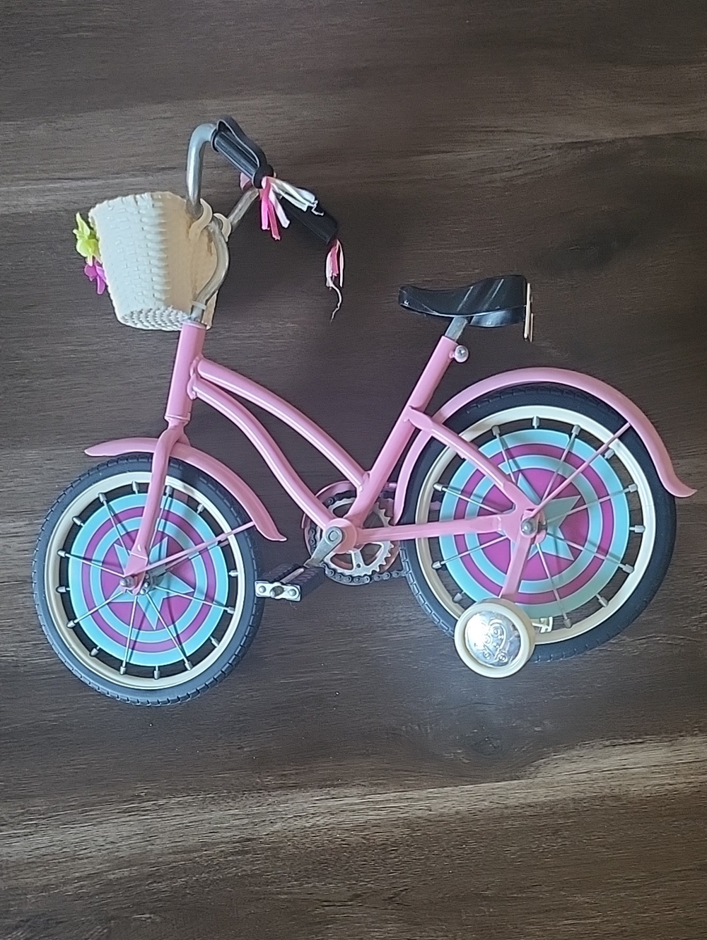 OG Girl Pink Bicycle Toy with Basket and Training Wheel